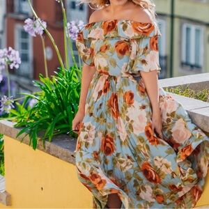 Floral skirt and top set